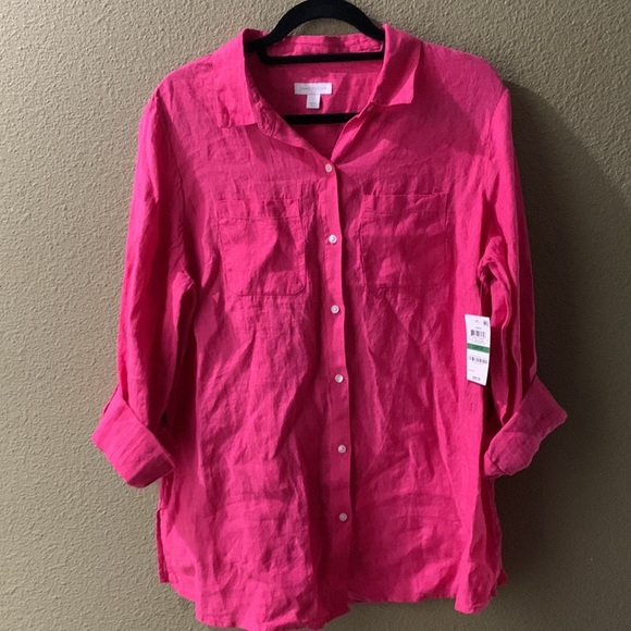 Charter club linen button down shirt size Large new - Picture 4 of 9
